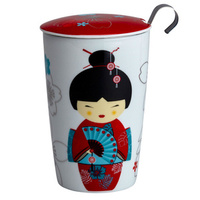 Kubek termiczny JM z zaparzaczem `Mała Gejsza Red` 350ml